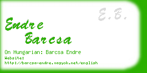 endre barcsa business card